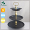 Hotel decorative metal marble storage food tray with legs
