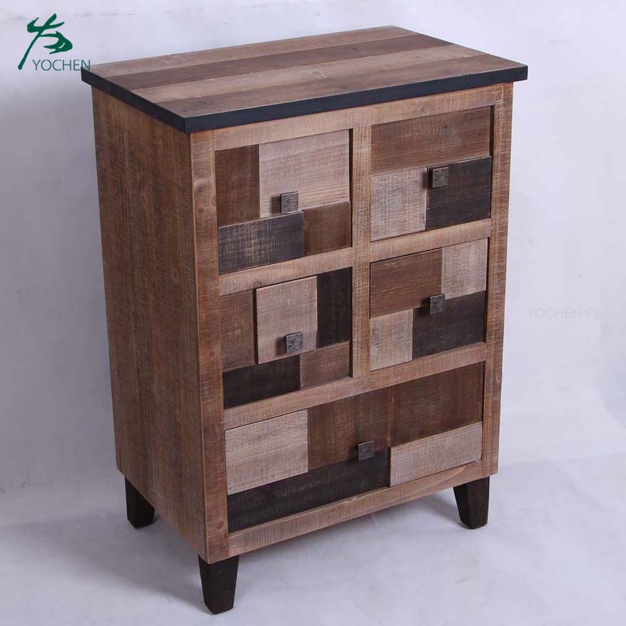 living room American style furniture vintage wood drawer cabinet