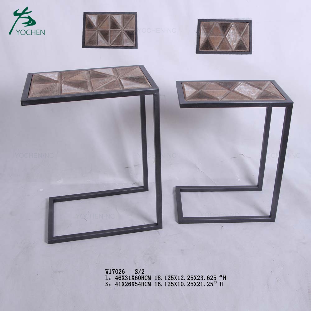 Modern coffee side table wood nesting tables