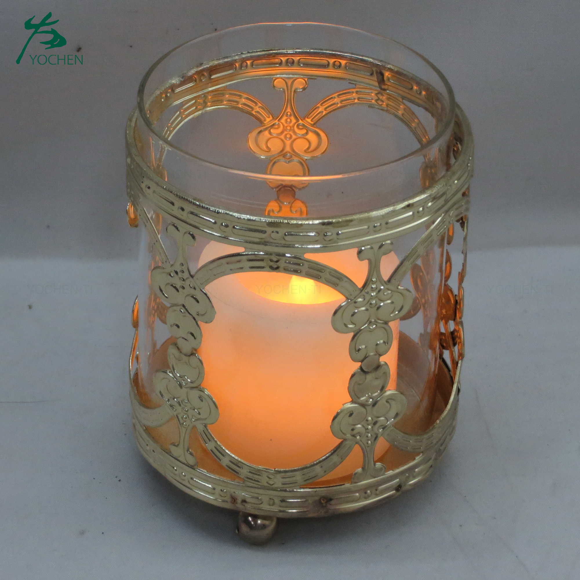 Home Decorations Candle Lamp Lantern Gold Tealight Candle Holder
