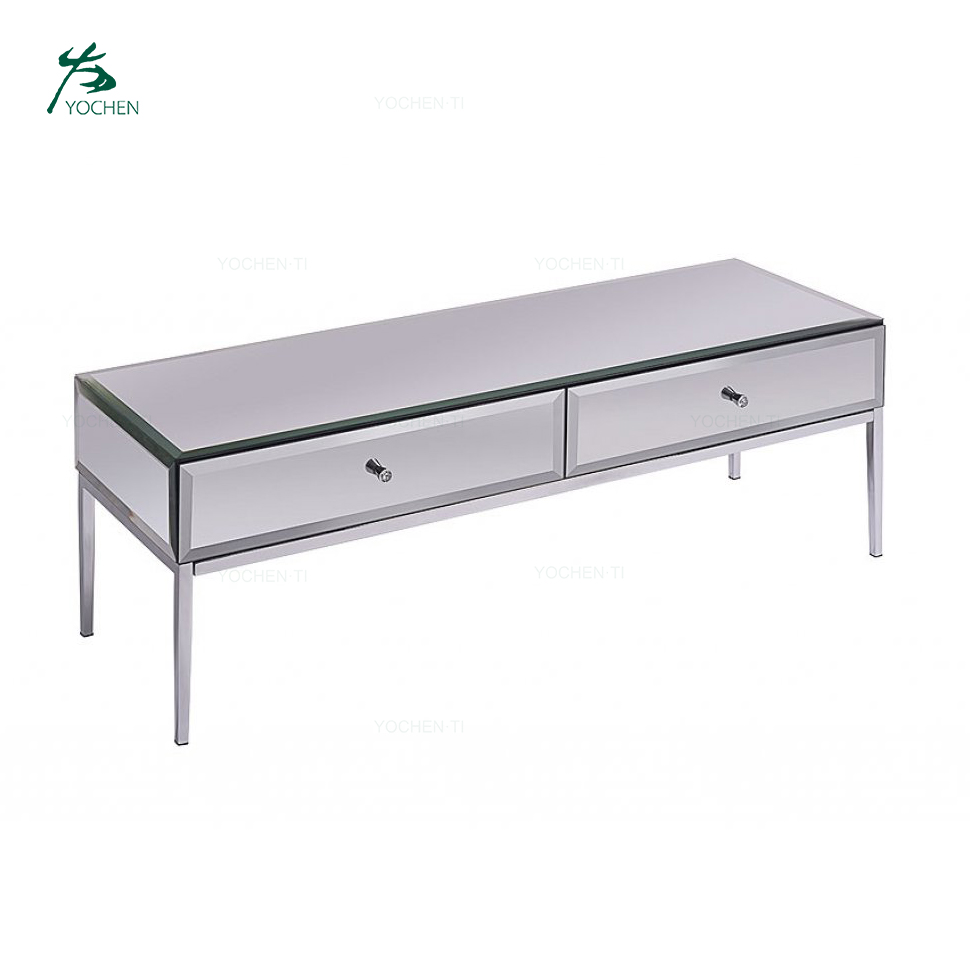 mirrored furniture wholesale silver glass mirrored 3 drawer chest