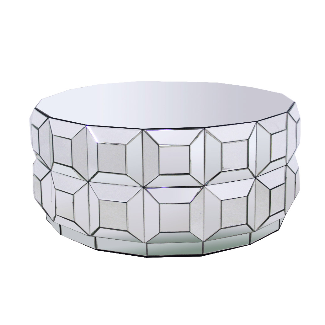 bedroom furniture crystal crush mirrored art deco furniture round coffee table