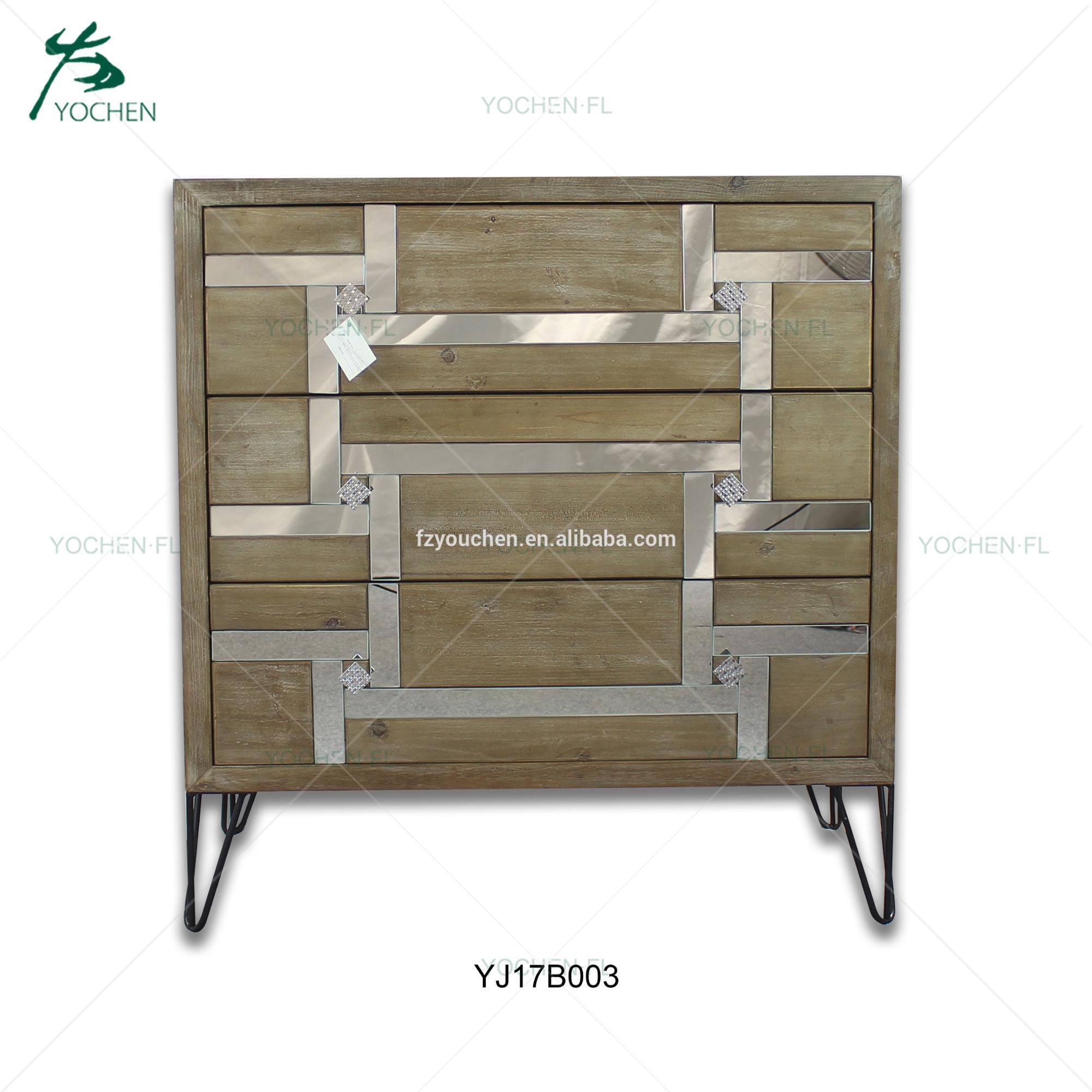 natural color with two different mirrors wooden cabinet