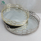 handmade metal round gold serving tray for decoration