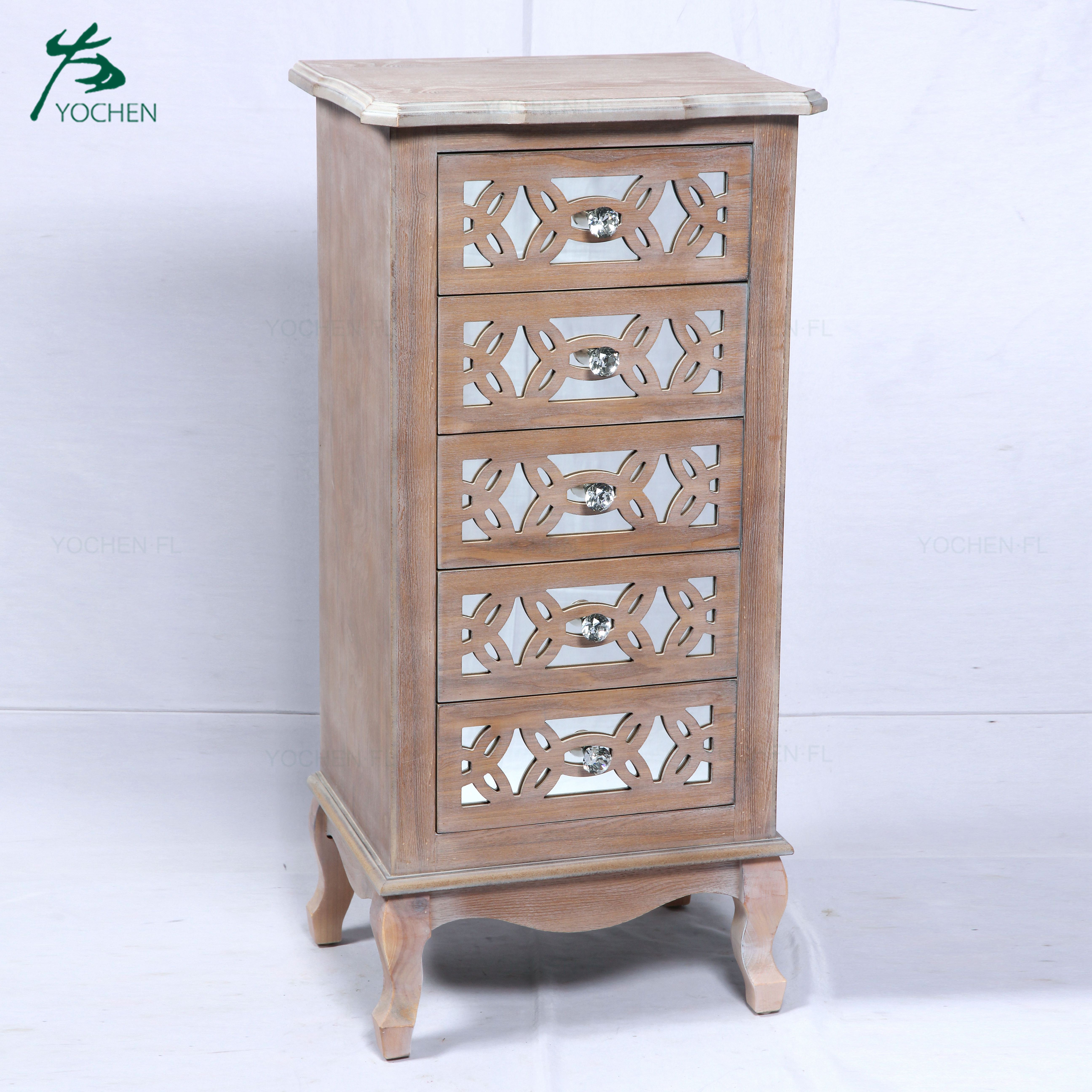 arabic style living room furniture wood circle carving mirror cabinet