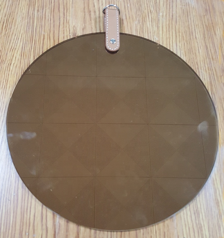 Unique round mirror with leather strap cheap frameless hollywood mirror