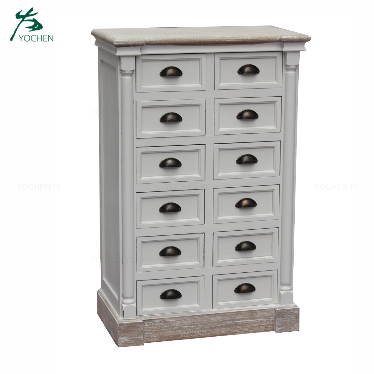 New Arrived Attractive wooden cabinets noble white tall boy