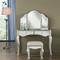 Venetian style modern mirrored furniture dressing table with stool