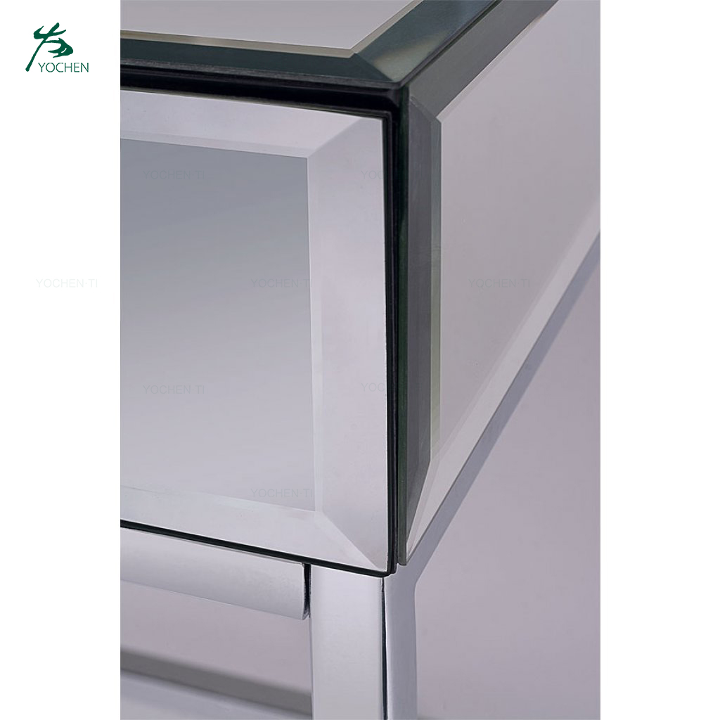 Home Funiture Stainless Steel Toughened Mirror Side Table