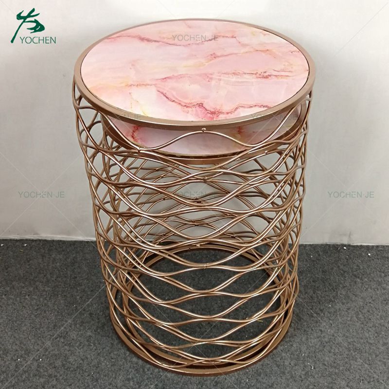 modern coffee table metal rose gold coffee table small side table