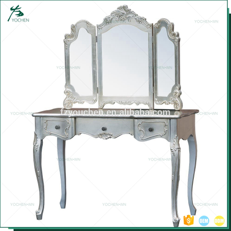 Royal Luxury With Foldable Mirror Aluminum Hotel Dresser