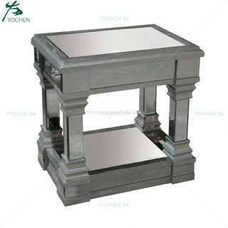 Bedroom Furniture Silver Mirror Bed Side Table Night Stand