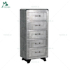 Aluminum Industrial Wooden Movable Cabinet 2 Drawer