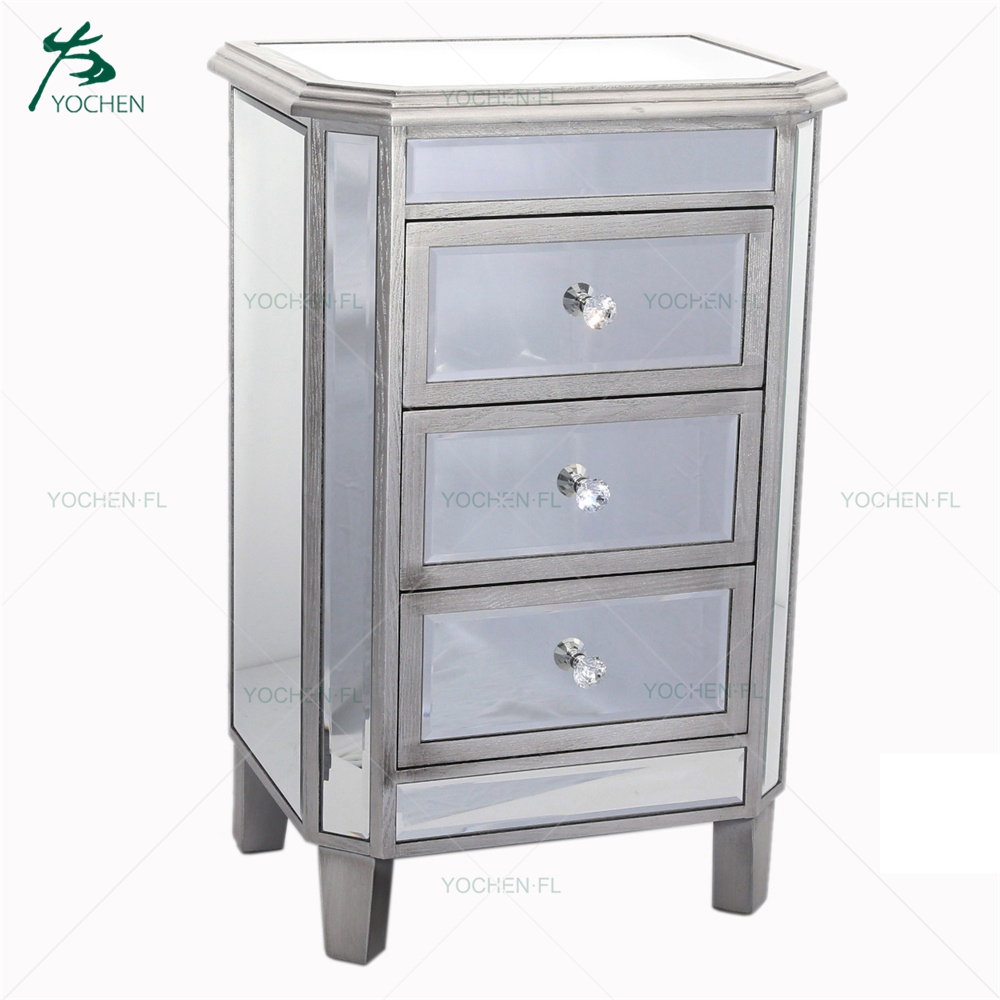 industrial furniture mini wood storage drawers mirror cabinet