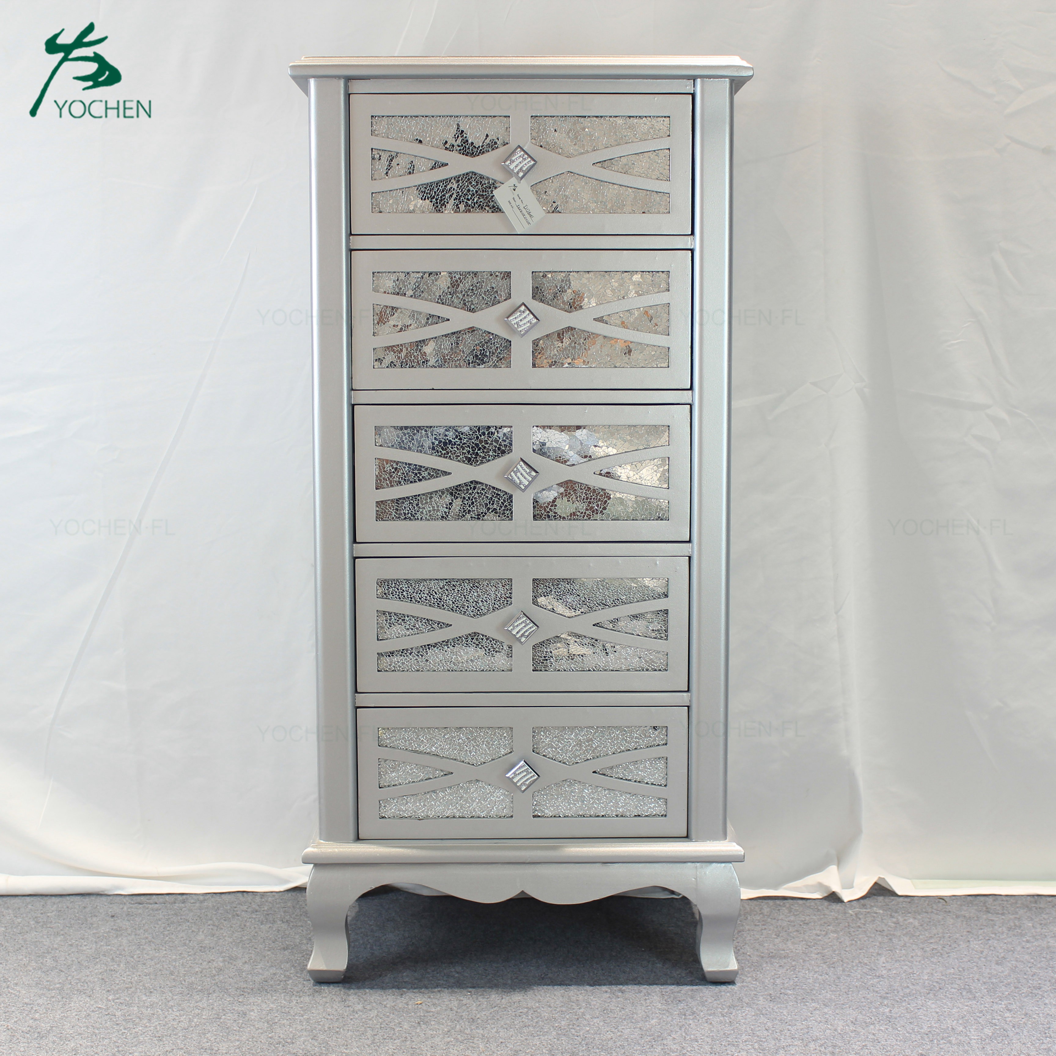 New style nice carved mirrored furniture wholesale wooden chest