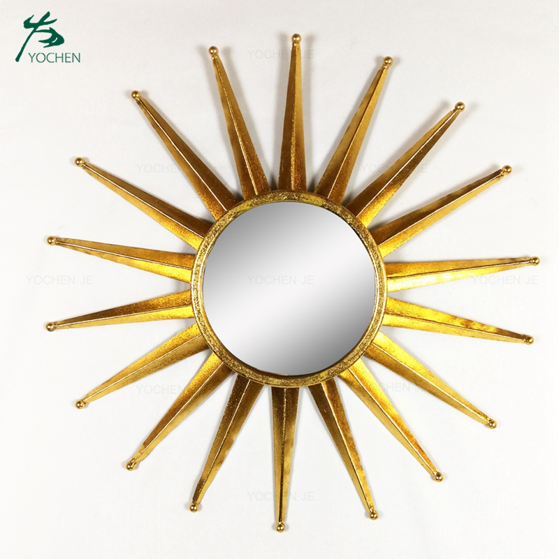 decorative star shaped gold wall mirror