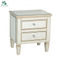 2 Drawer Silver Mirrored Bedside Table