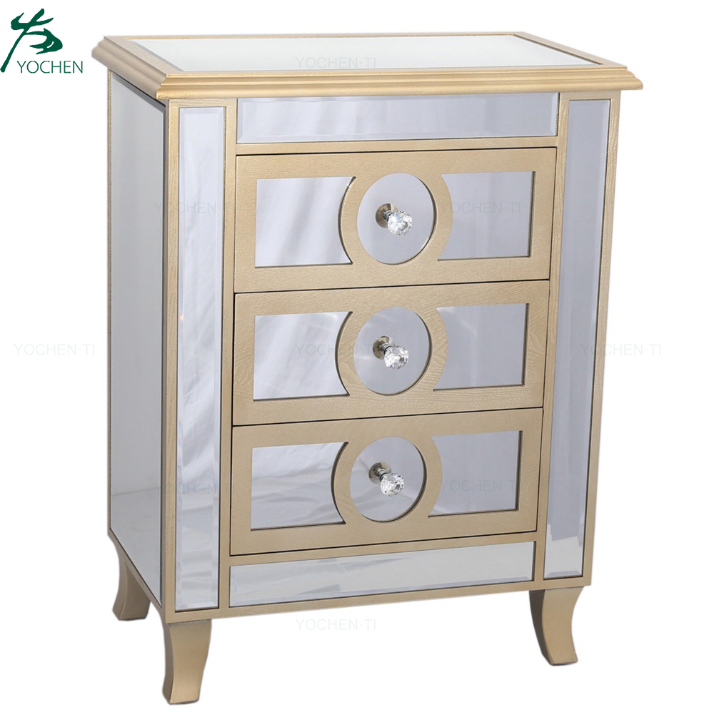 Low MOQ Mirrored Accent Chest 2-Door Accent Cabinet