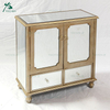 Antique Mirrored 4 Drawer Bedside Table Cabinet