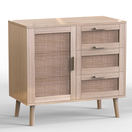 Rattan furniture 3 drawer wood rattan living room cabinets